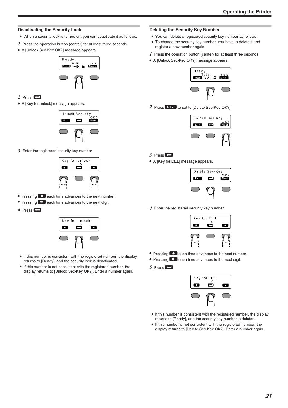 Operating the printer | JVC CX-7000 Series User Manual | Page 21 / 124