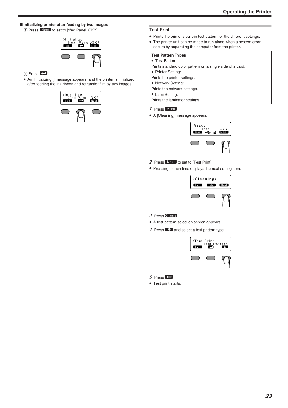 Operating the printer | JVC CX-7000 Series User Manual | Page 23 / 124