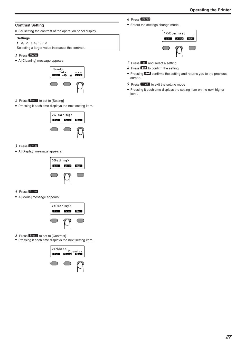 Operating the printer | JVC CX-7000 Series User Manual | Page 27 / 124