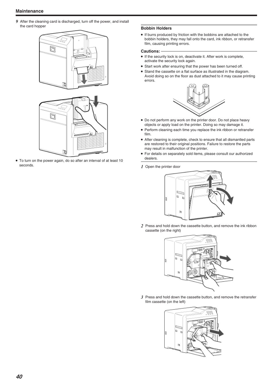 Maintenance | JVC CX-7000 Series User Manual | Page 40 / 124