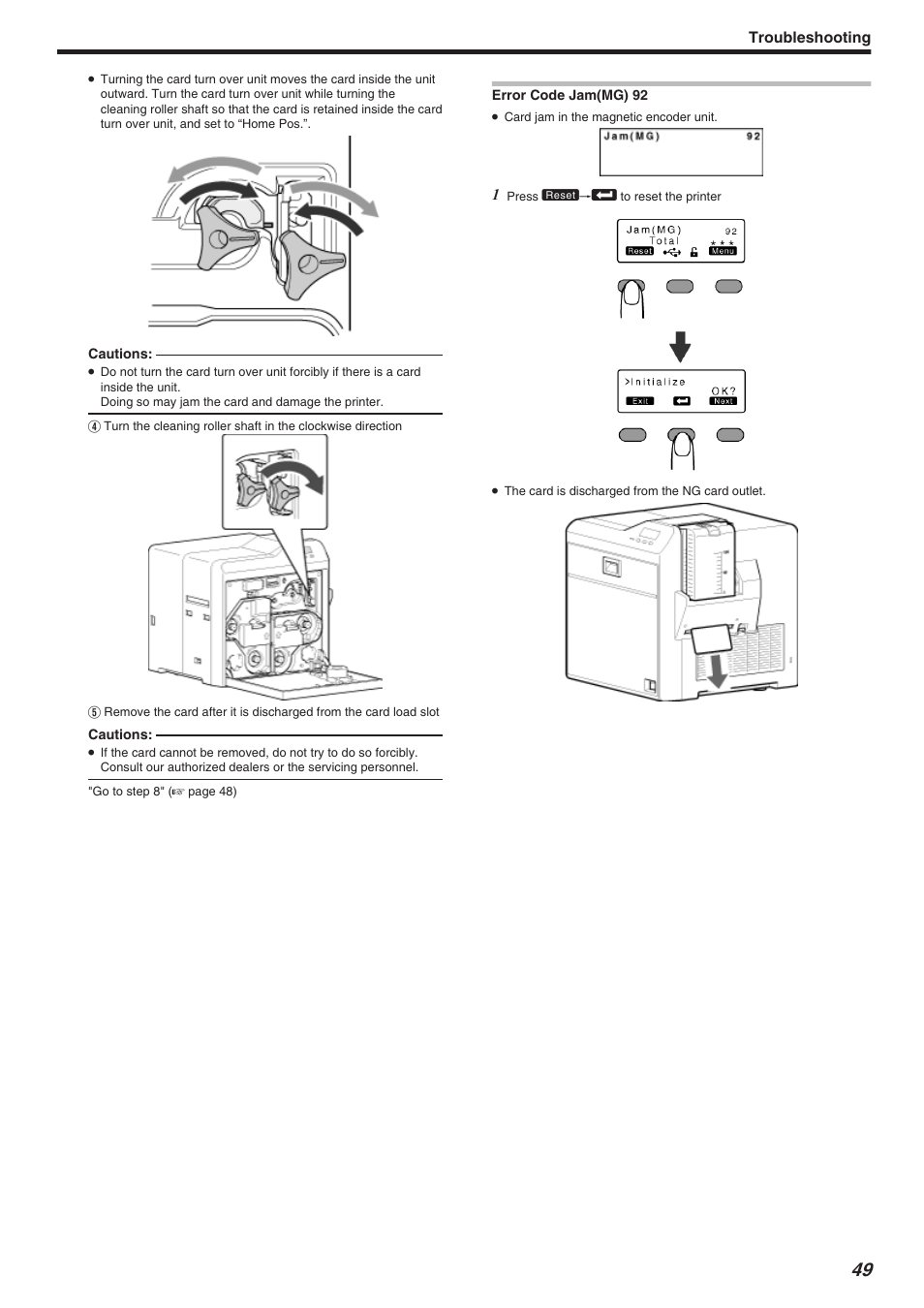 Troubleshooting | JVC CX-7000 Series User Manual | Page 49 / 124