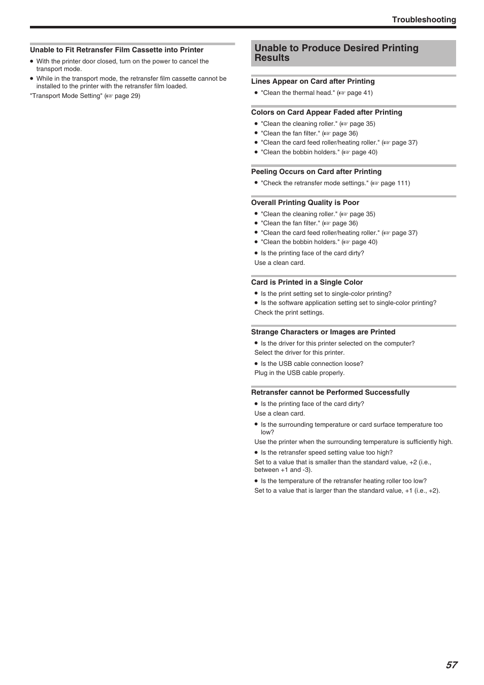 Unable to produce desired printing results, Troubleshooting | JVC CX-7000 Series User Manual | Page 57 / 124