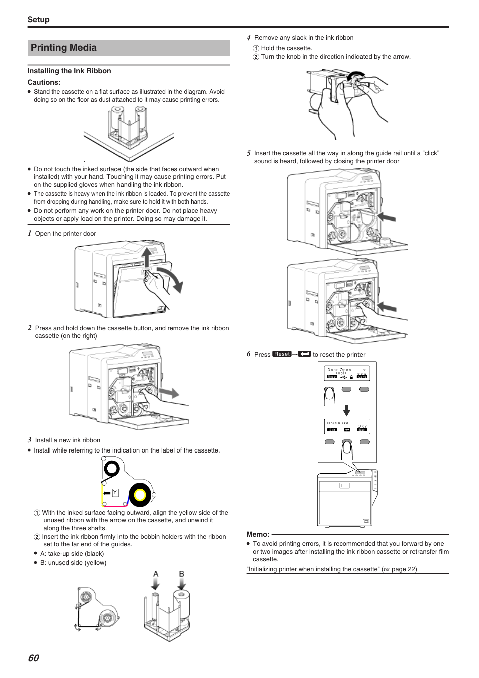 Printing media, Setup | JVC CX-7000 Series User Manual | Page 60 / 124