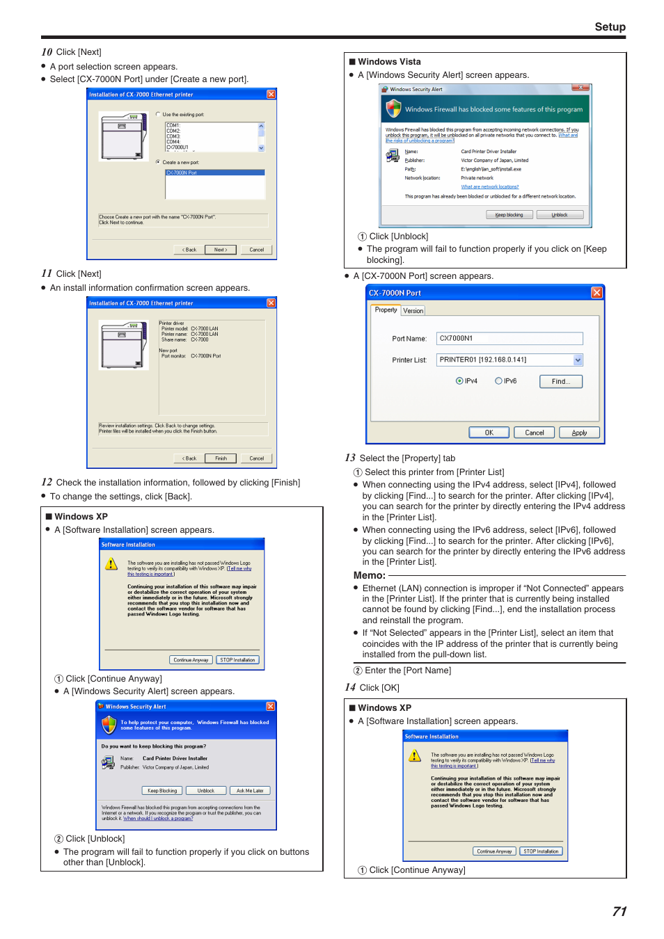 Setup | JVC CX-7000 Series User Manual | Page 71 / 124
