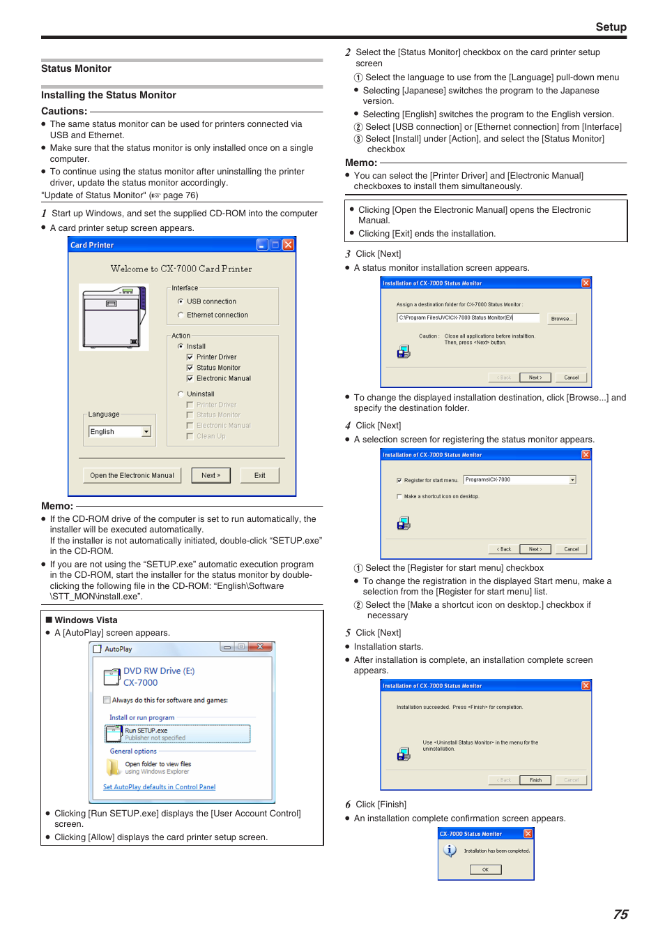 Setup | JVC CX-7000 Series User Manual | Page 75 / 124