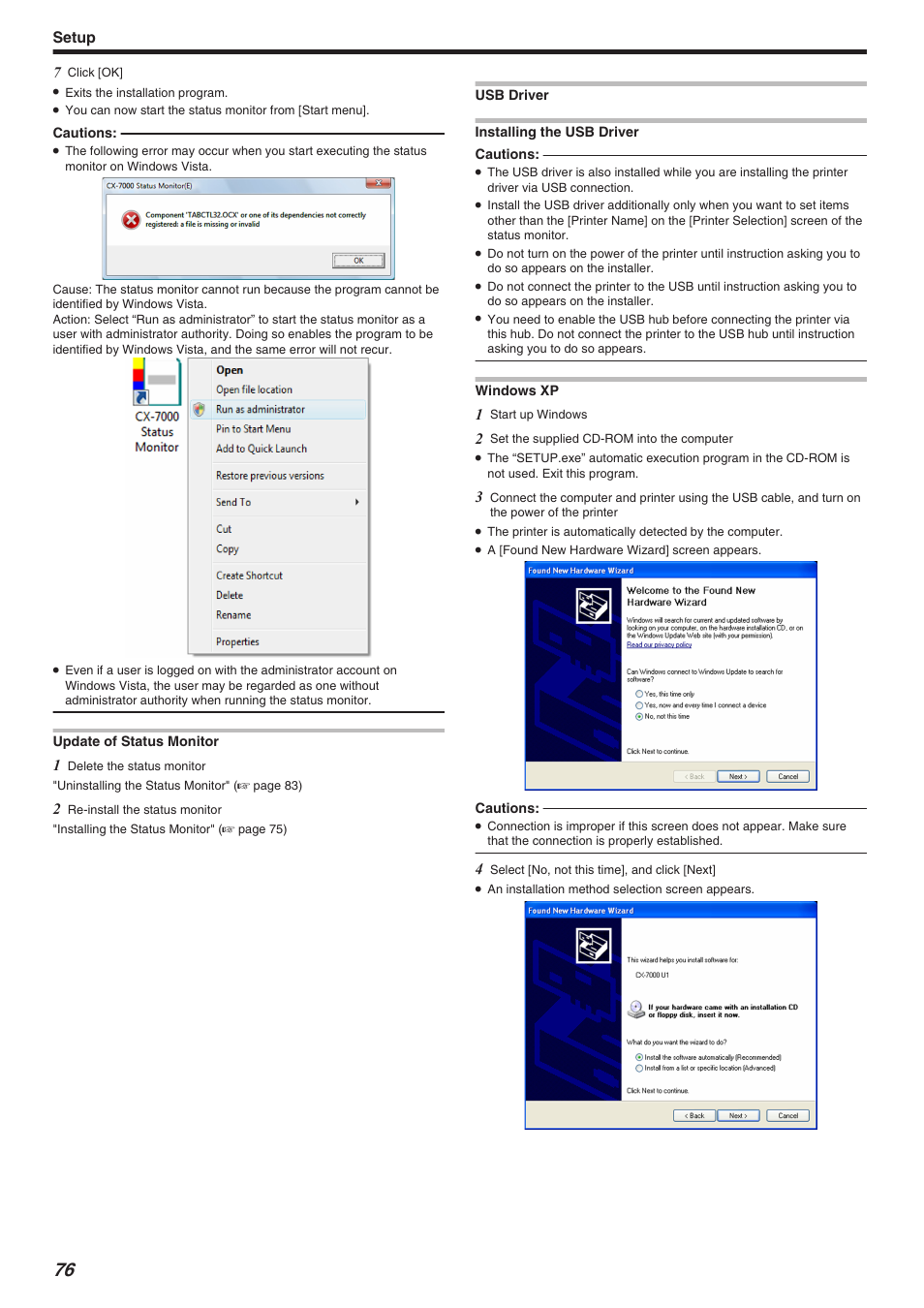 Setup | JVC CX-7000 Series User Manual | Page 76 / 124