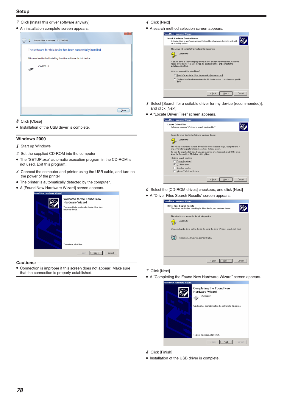 Setup | JVC CX-7000 Series User Manual | Page 78 / 124