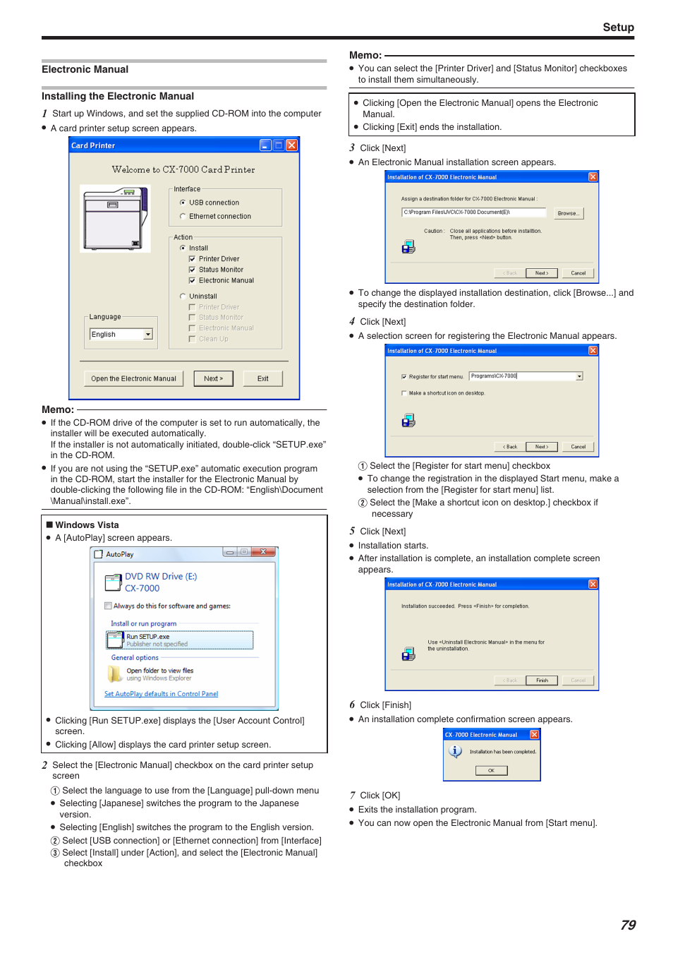 Setup | JVC CX-7000 Series User Manual | Page 79 / 124