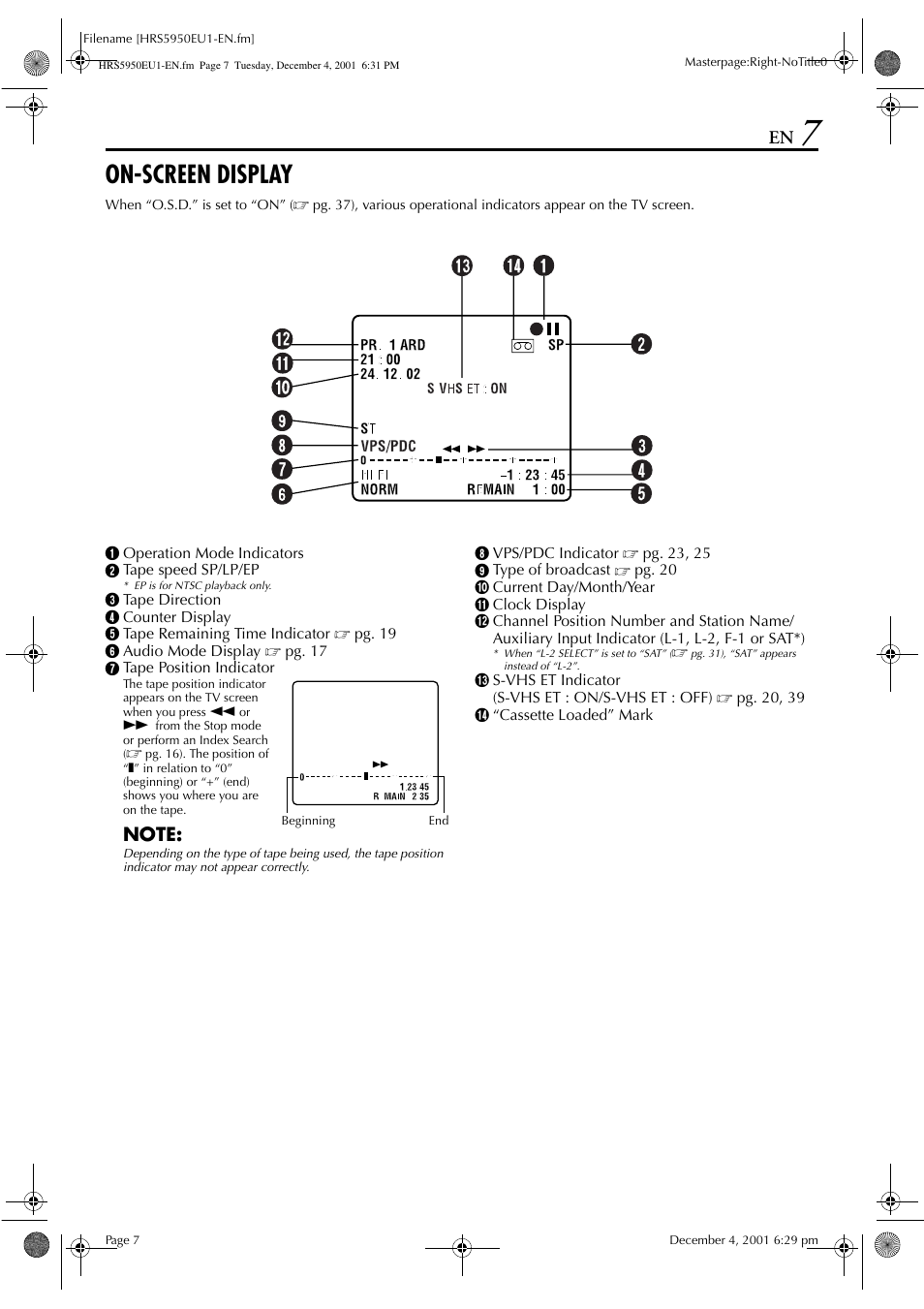 On-screen display | JVC 0302MNV*ID*JVE User Manual | Page 7 / 56