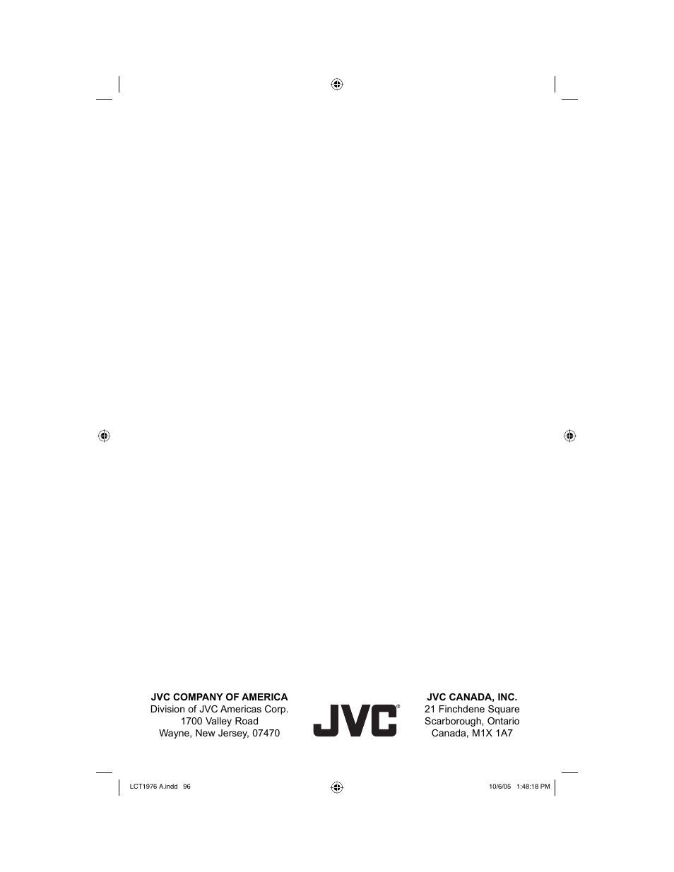 JVC 1005TNH-II-IM User Manual | Page 96 / 96