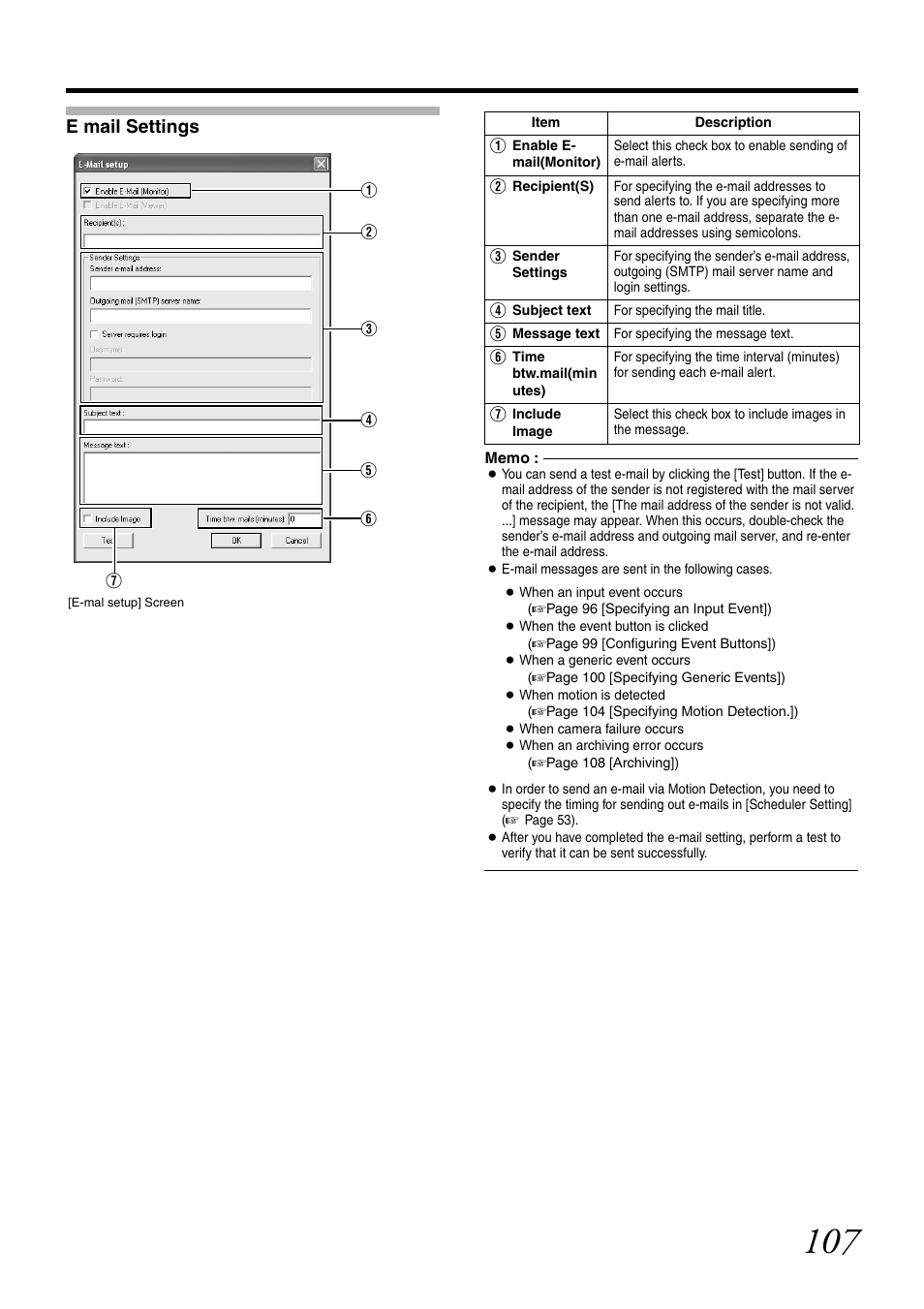 E mail settings | JVC VR-N1600U User Manual | Page 115 / 162