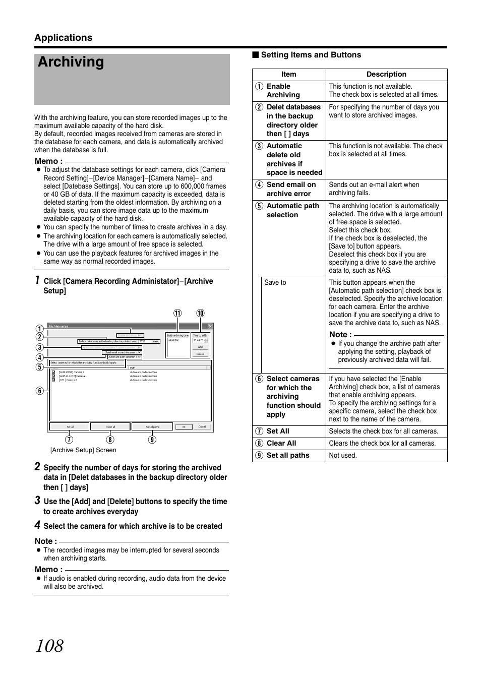 Archiving, Applications | JVC VR-N1600U User Manual | Page 116 / 162