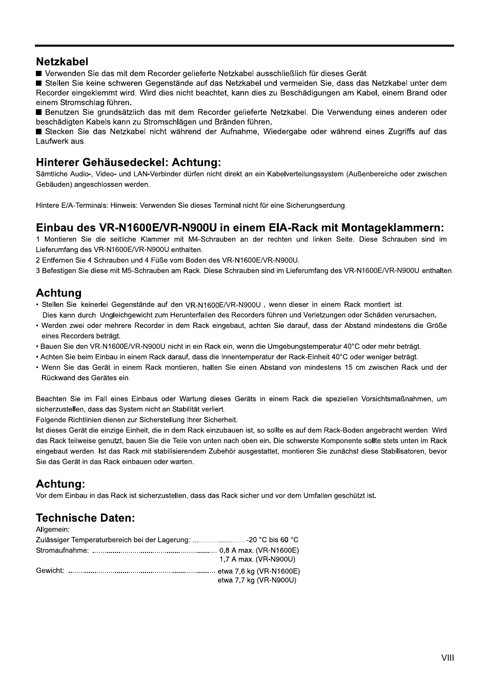 E/vr-n900u | JVC VR-N1600U User Manual | Page 9 / 162