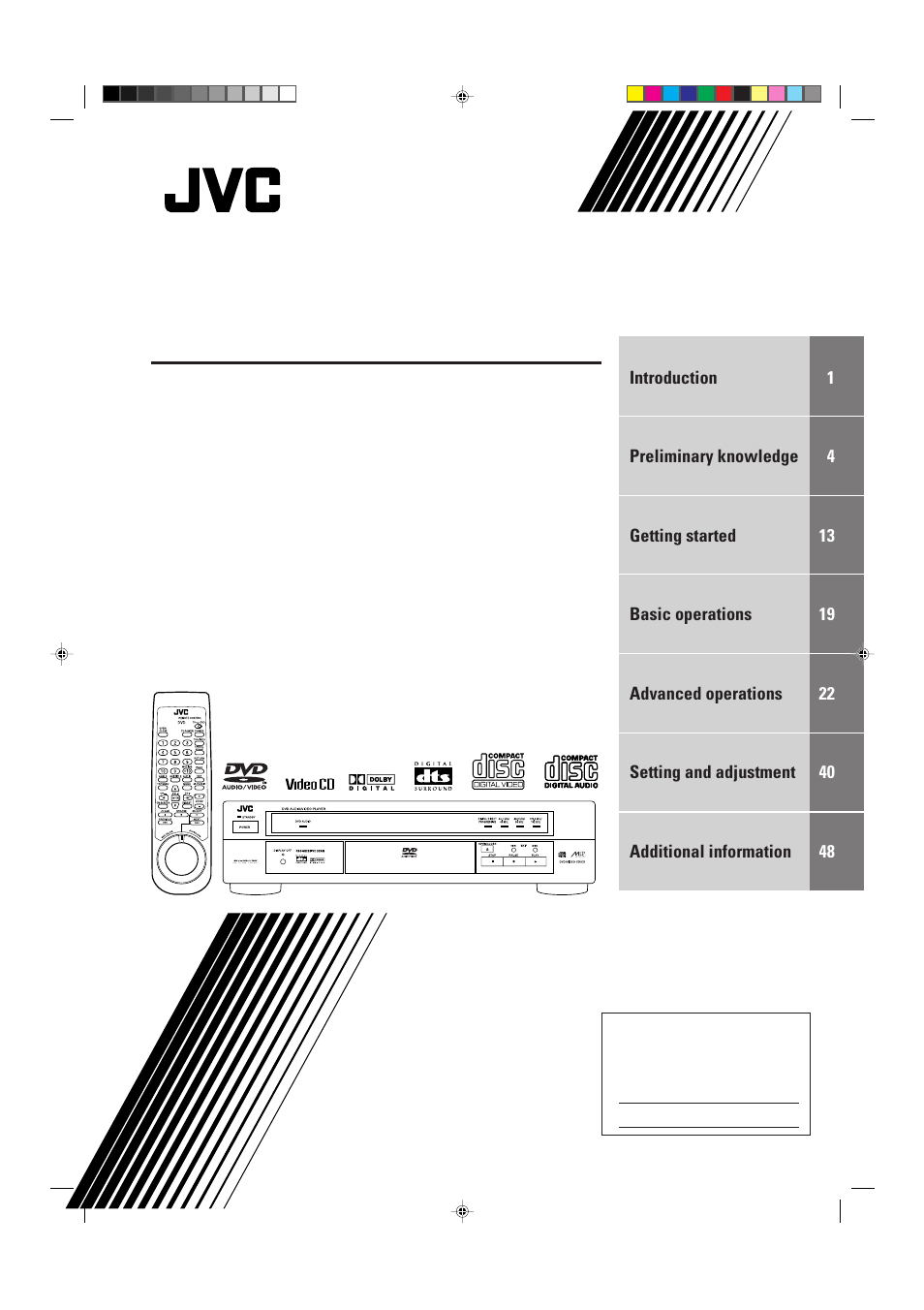 JVC XV-D721BK User Manual | 60 pages