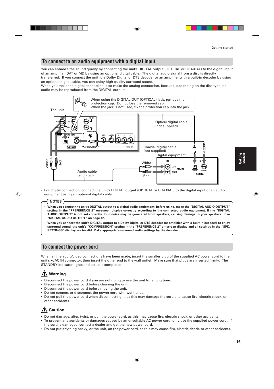 Warning, Caution | JVC XV-D721BK User Manual | Page 19 / 60