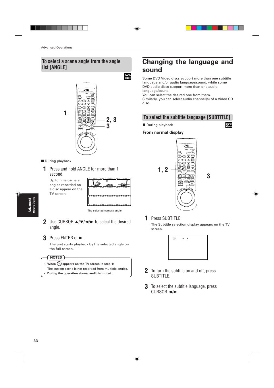 Changing the language and sound | JVC XV-D721BK User Manual | Page 36 / 60