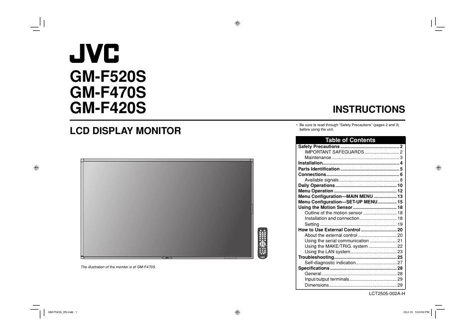 JVC GM-F520S User Manual | 32 pages