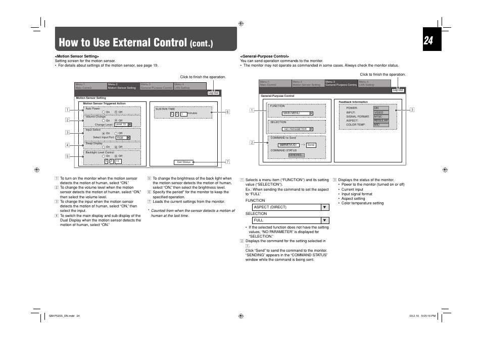 How to use external control, Cont.) | JVC GM-F520S User Manual | Page 24 / 32