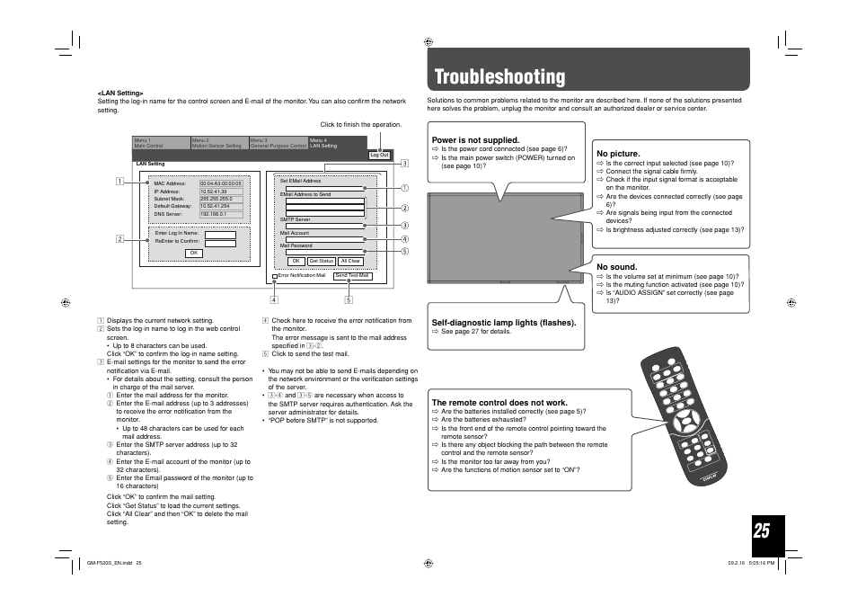 Troubleshooting | JVC GM-F520S User Manual | Page 25 / 32