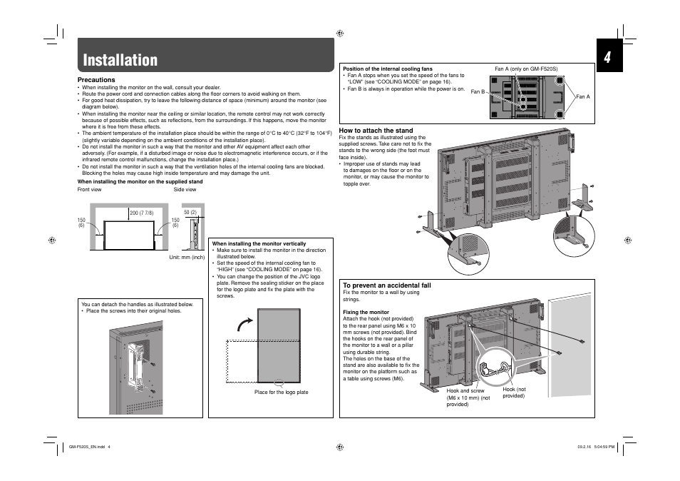 Installation | JVC GM-F520S User Manual | Page 4 / 32