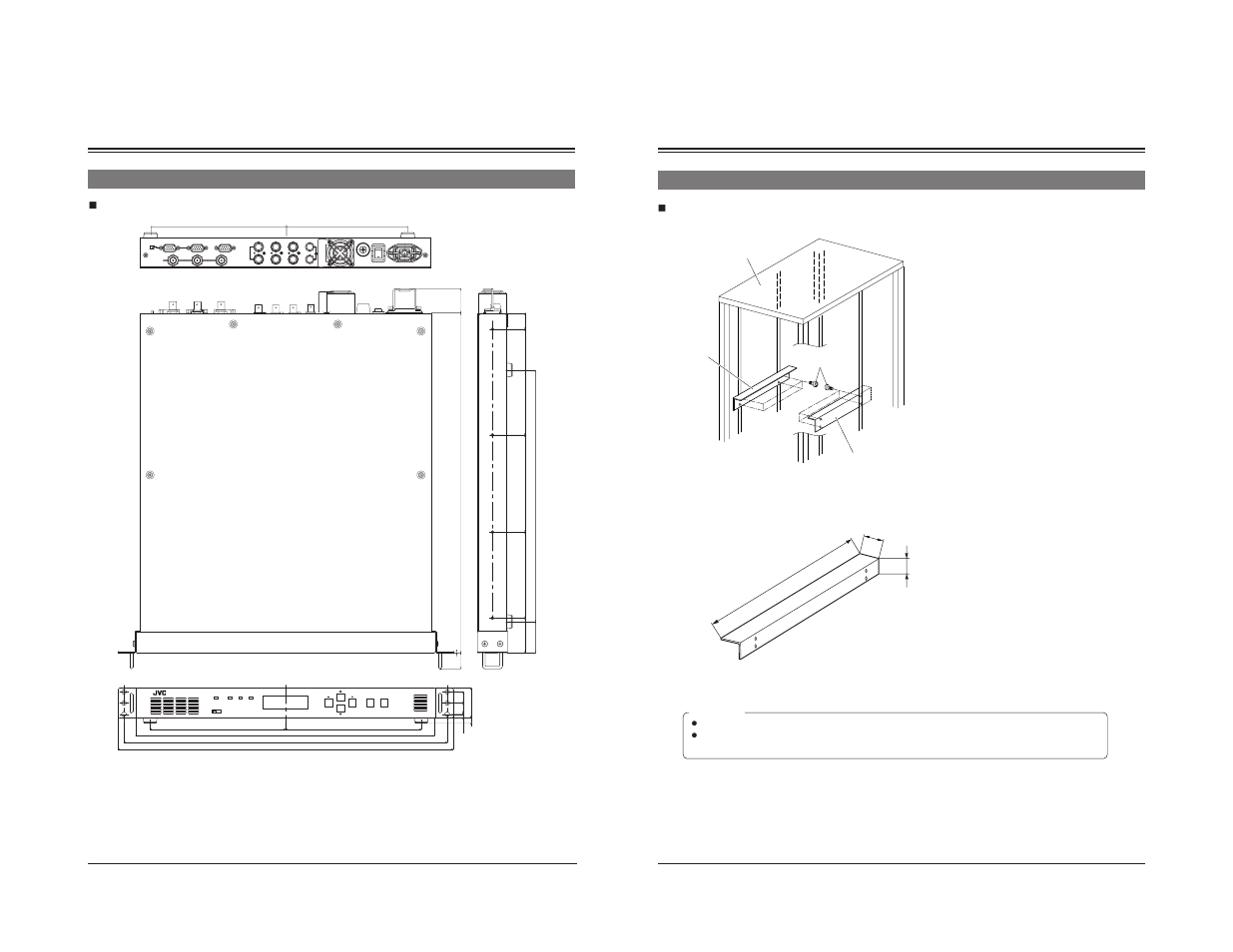 Specifications (contd.), Supplement, Attaching the l-metal support on eia rack | Others | JVC BC-D2300U User Manual | Page 11 / 12