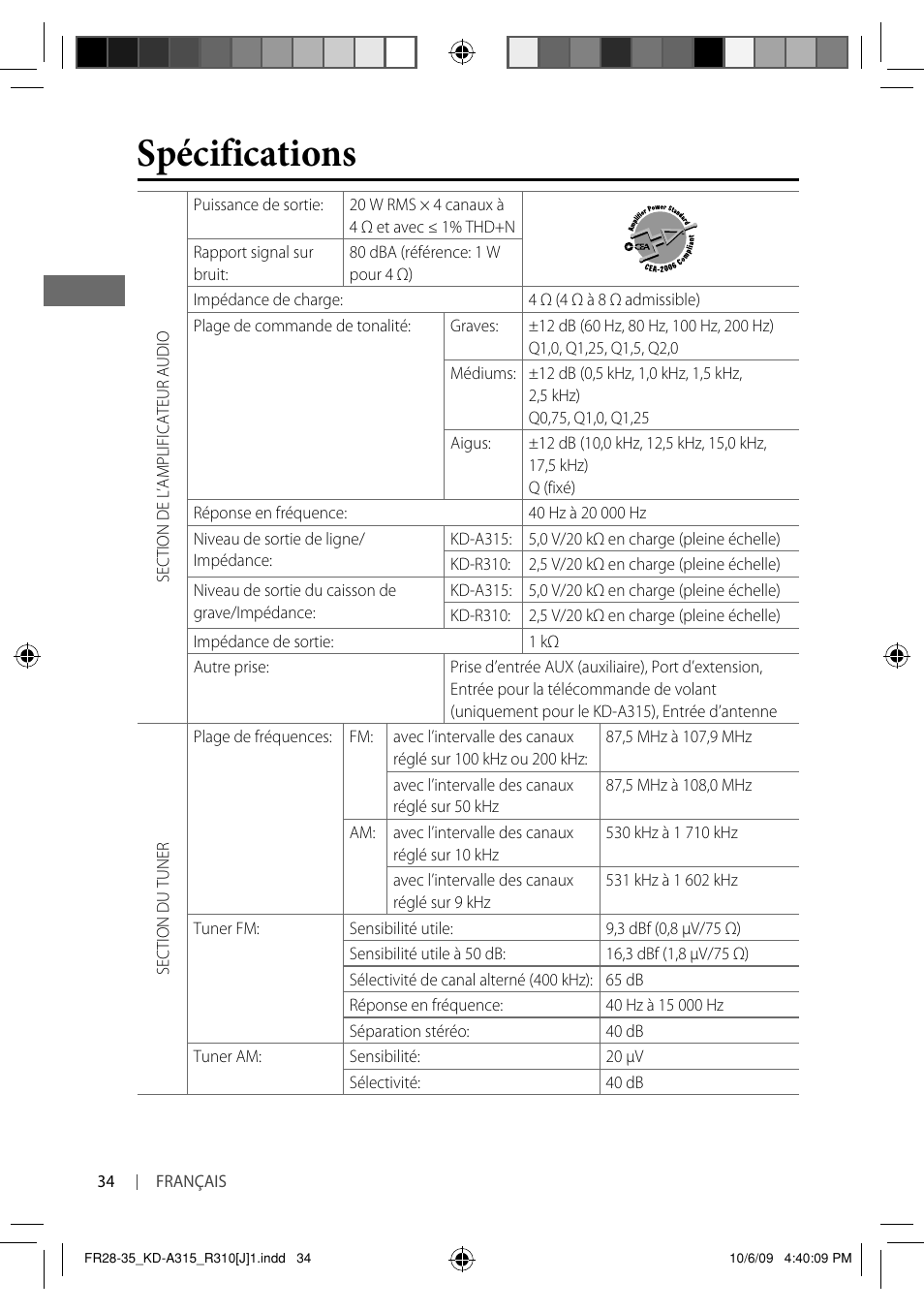 Spécifications | JVC GET0626-001A User Manual | Page 102 / 107