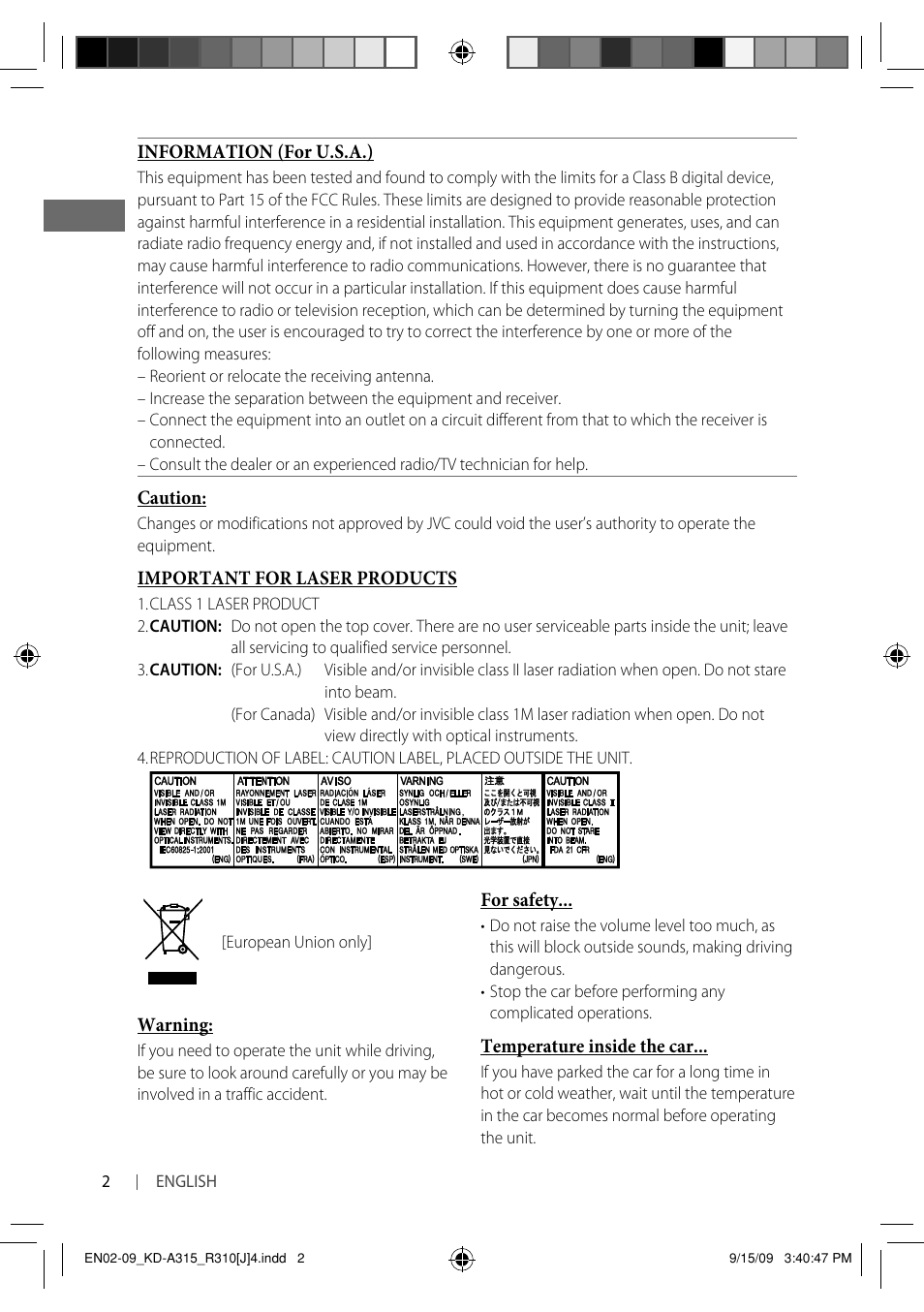 JVC GET0626-001A User Manual | Page 2 / 107