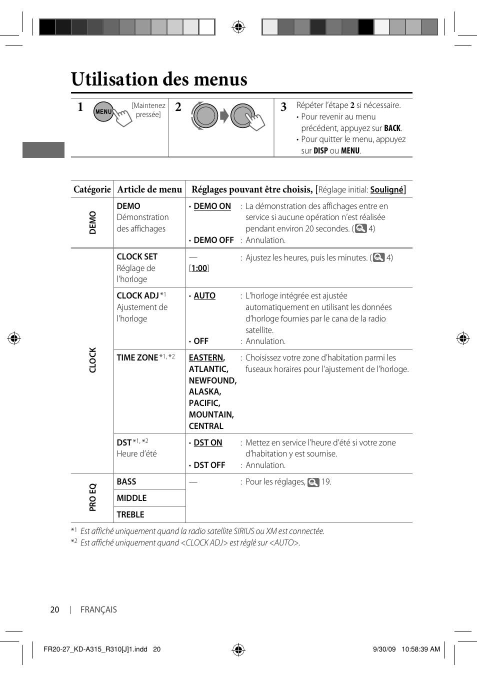 Utilisation des menus | JVC GET0626-001A User Manual | Page 88 / 107