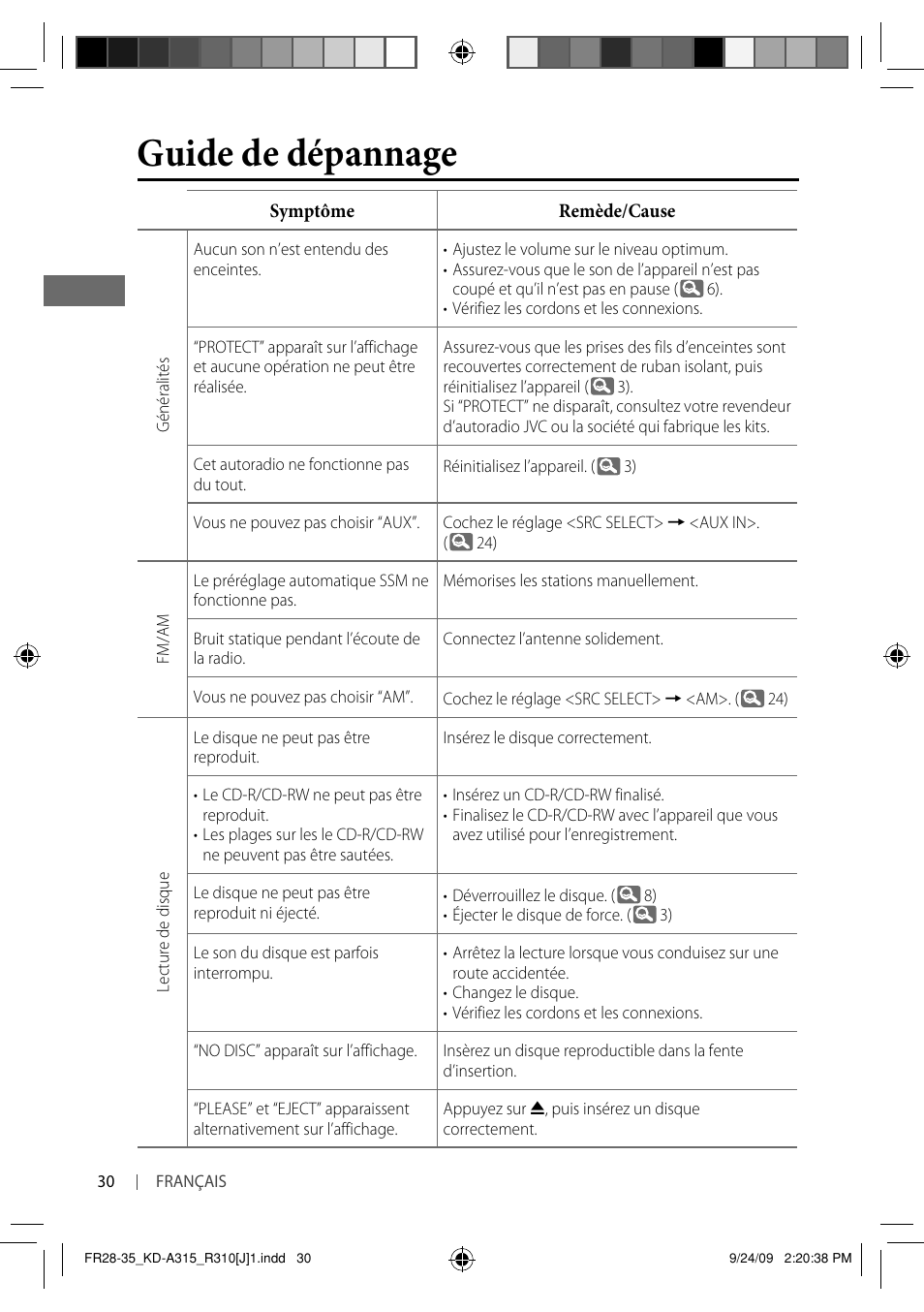 Guide de dépannage | JVC GET0626-001A User Manual | Page 98 / 107