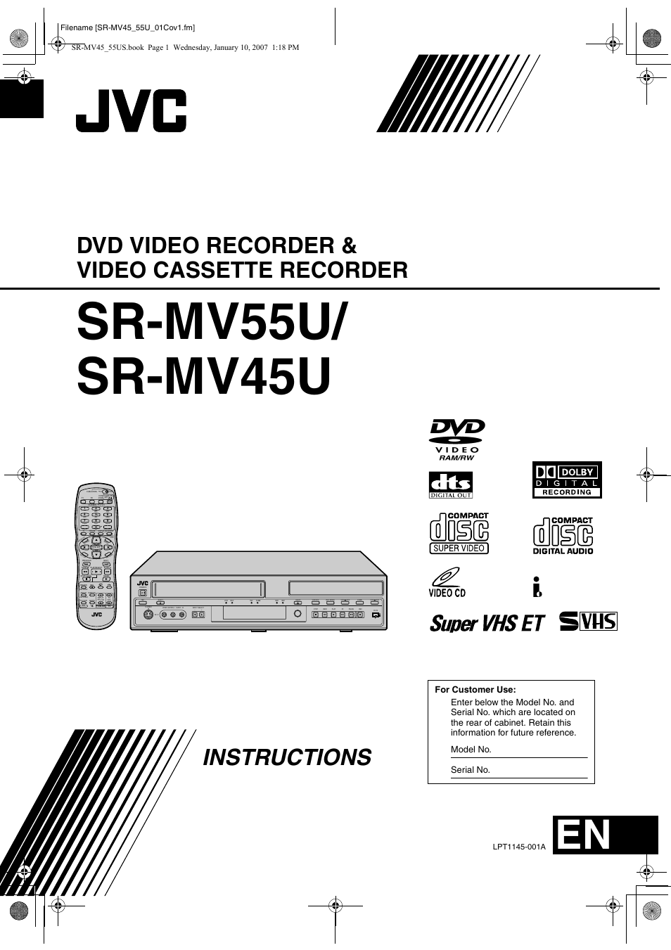 JVC SR MV45U User Manual | 88 pages