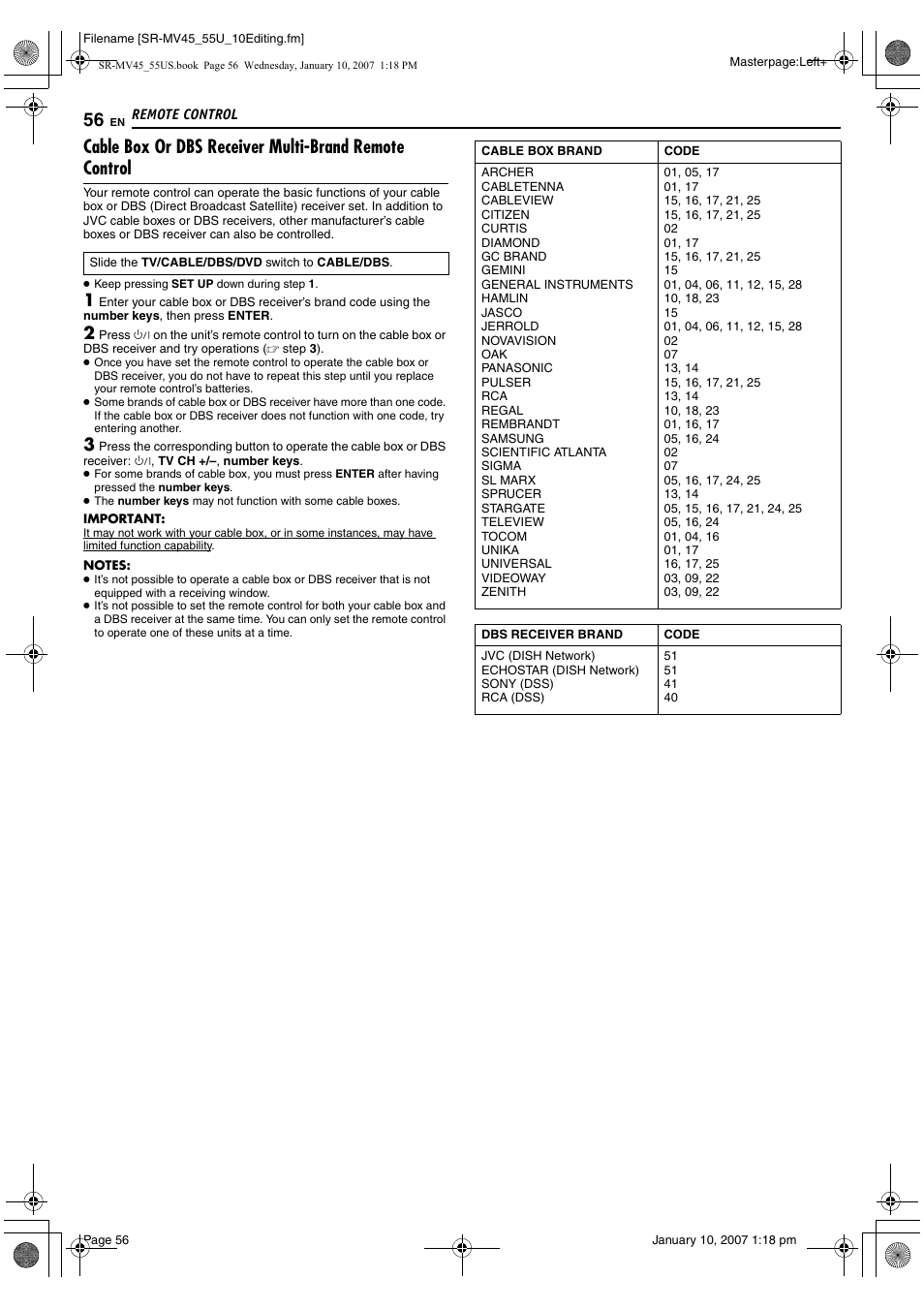 JVC SR MV45U User Manual | Page 56 / 88