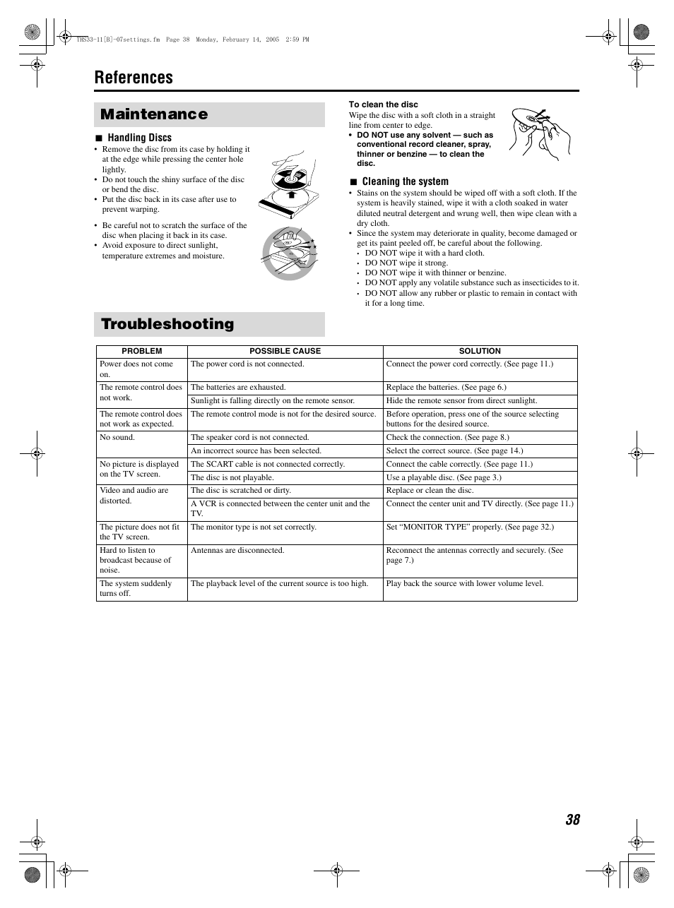 References, Troubleshooting | JVC GVT0155-001A User Manual | Page 41 / 43