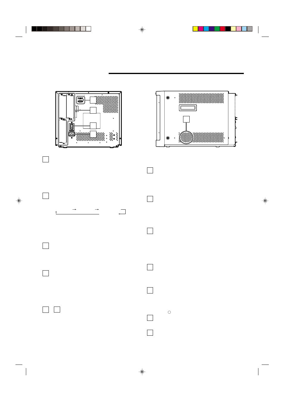 Rear/side view, Rear panel, Side panel | JVC V1700CG User Manual | Page 5 / 24