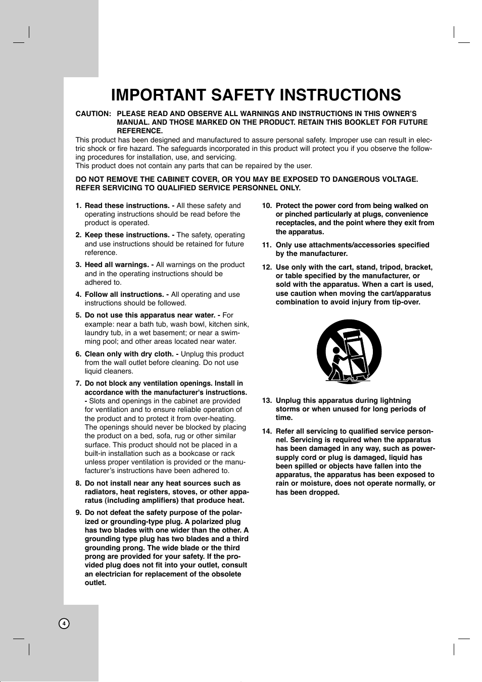 Important safety instructions | JVC DR-MV77SU User Manual | Page 4 / 53