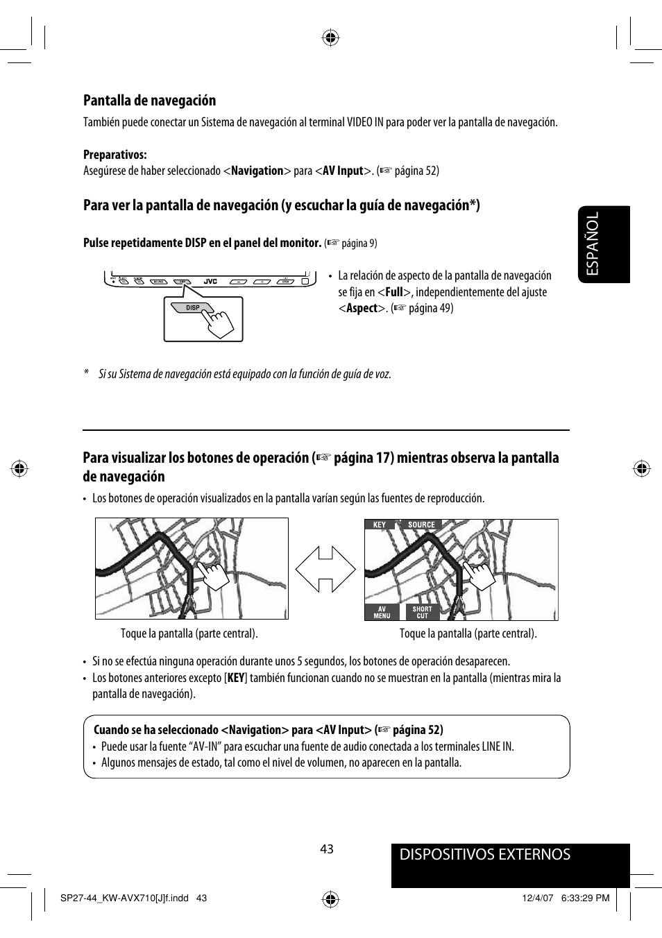 Pantalla de navegación | JVC KW-ADV790 User Manual | Page 111 / 207