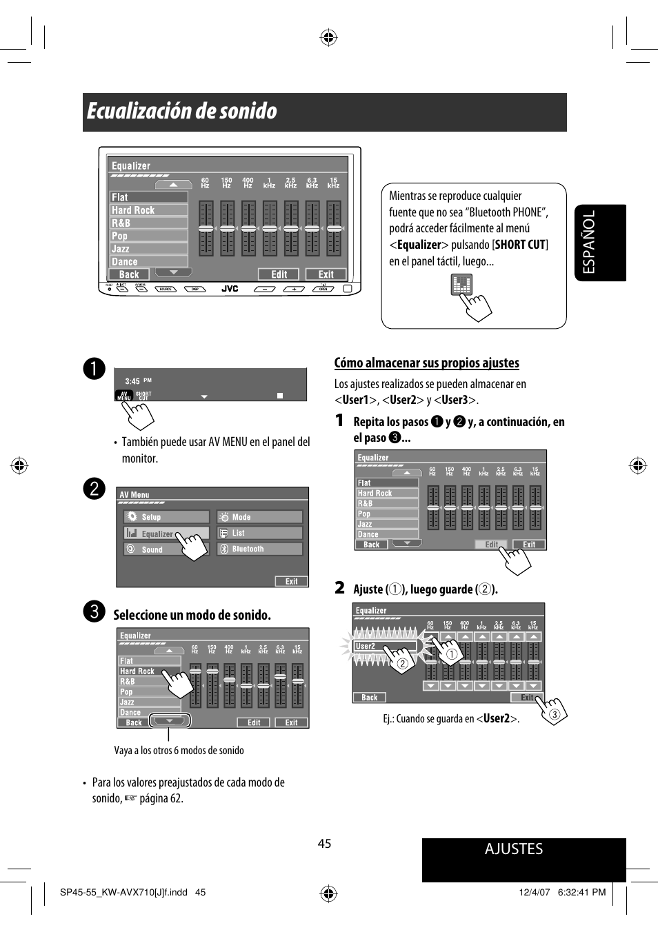 Ecualización de sonido | JVC KW-ADV790 User Manual | Page 113 / 207