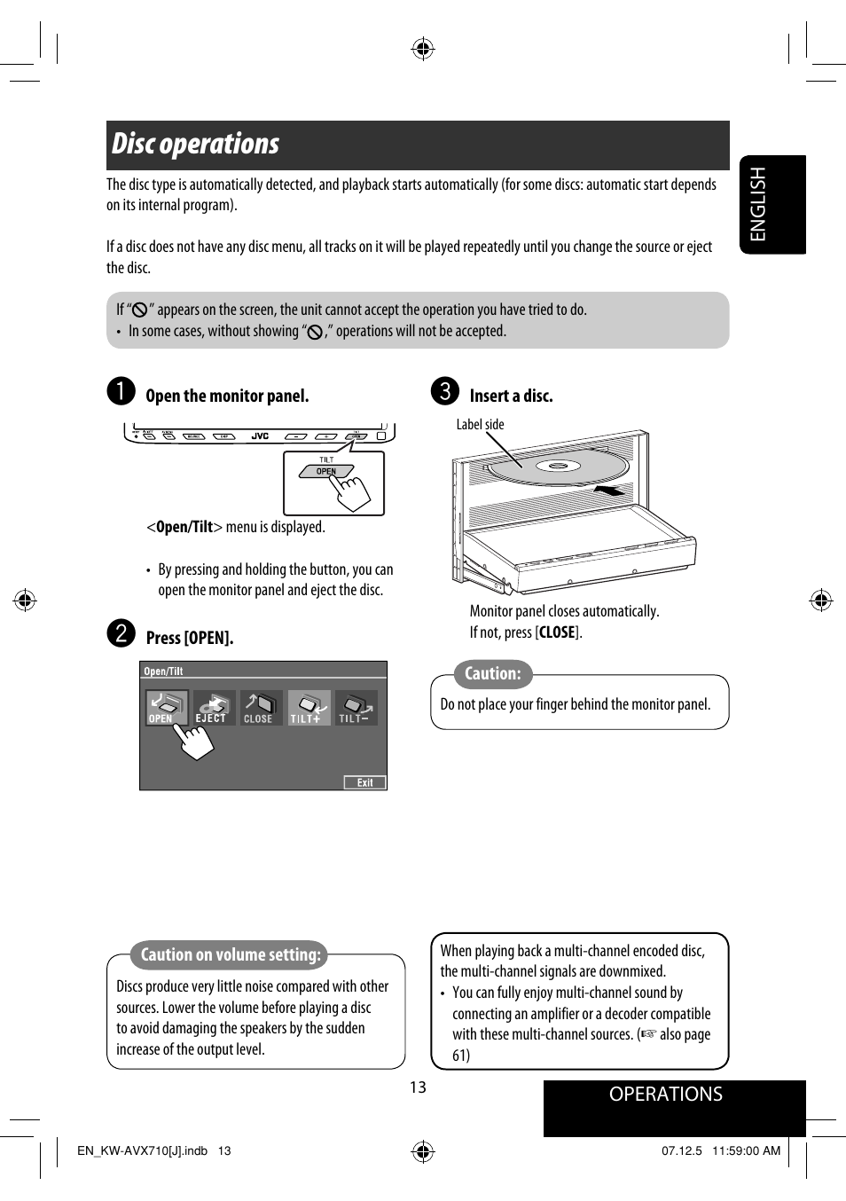 Disc operations | JVC KW-ADV790 User Manual | Page 13 / 207