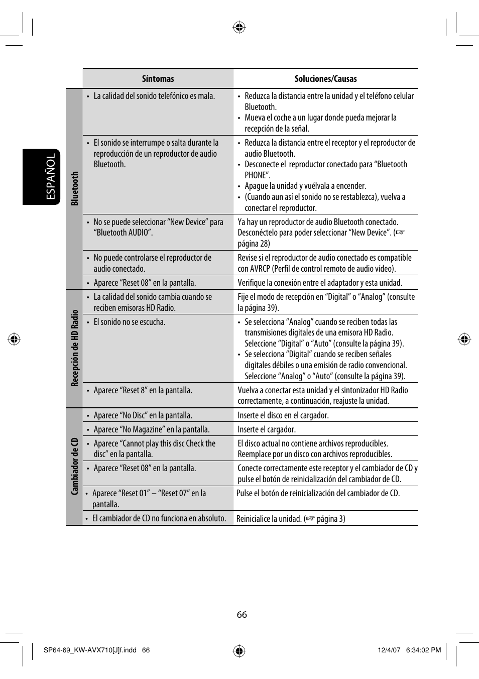 Español | JVC KW-ADV790 User Manual | Page 134 / 207