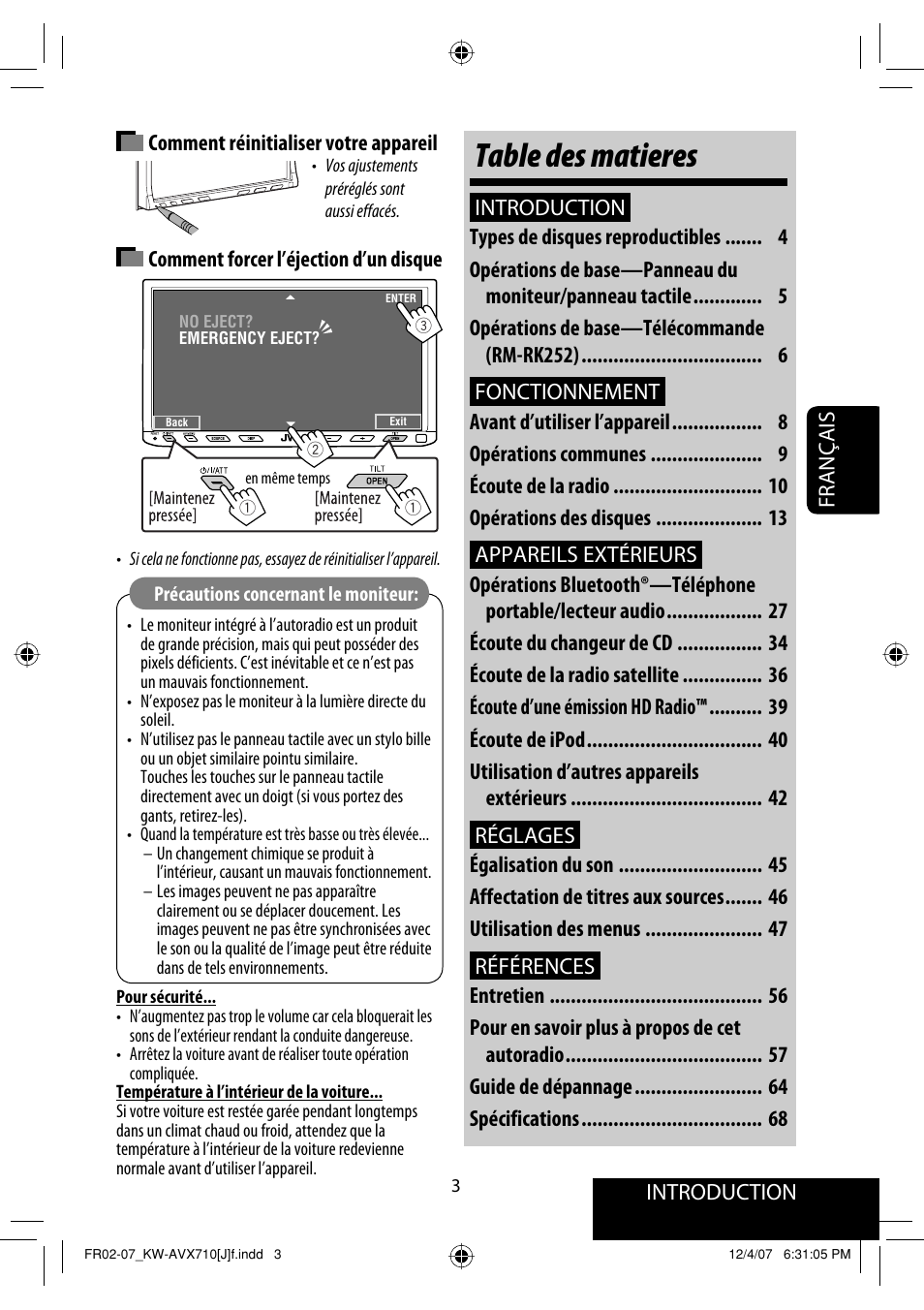 Table des matieres | JVC KW-ADV790 User Manual | Page 139 / 207