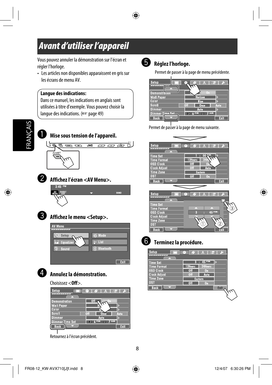 Avant d’utiliser l’appareil | JVC KW-ADV790 User Manual | Page 144 / 207