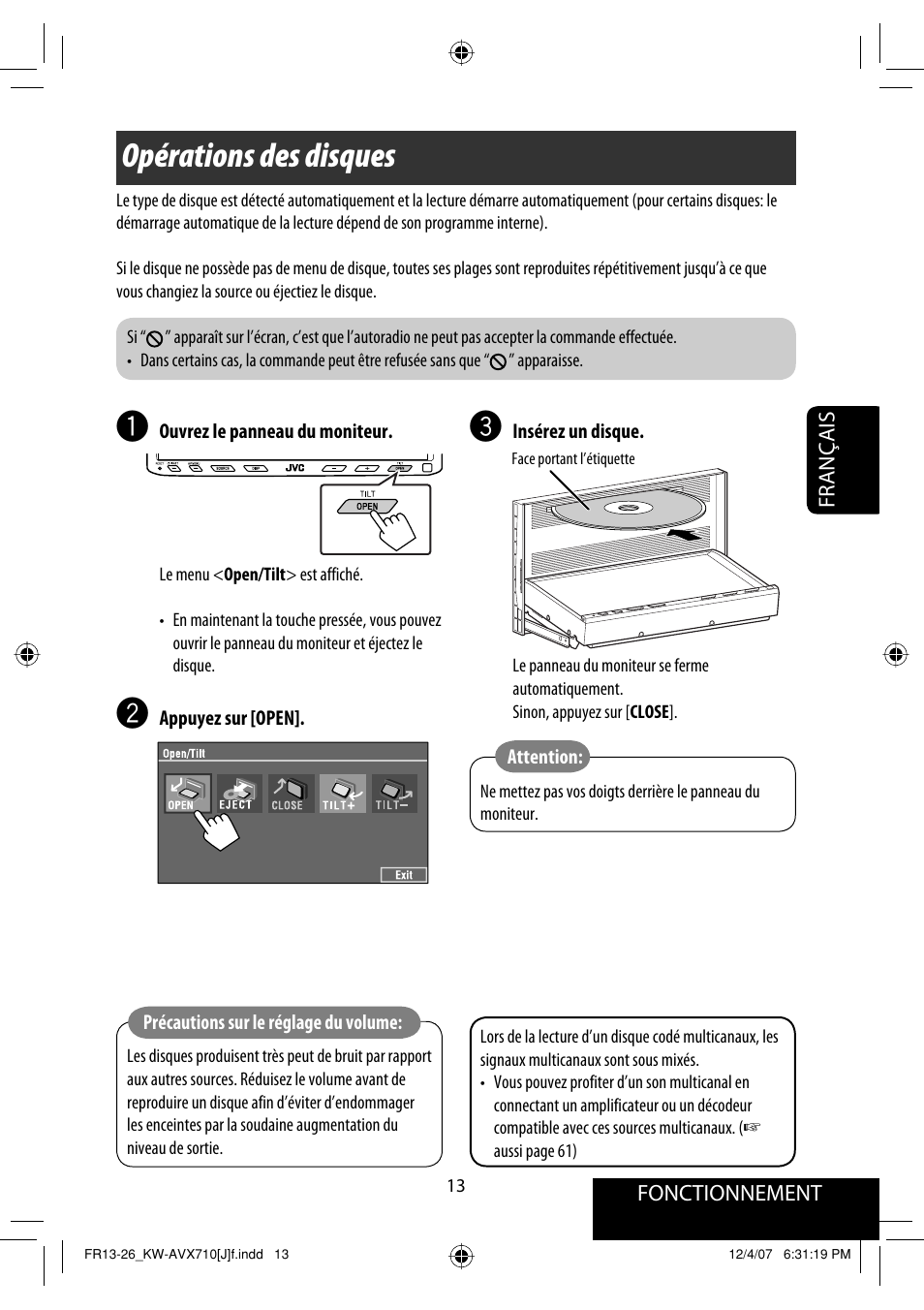 Opérations des disques | JVC KW-ADV790 User Manual | Page 149 / 207
