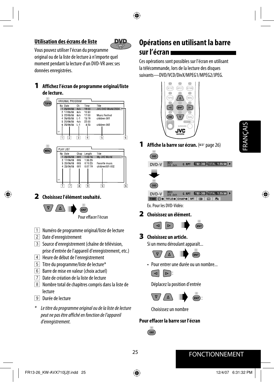 Opérations en utilisant la barre sur l’écran | JVC KW-ADV790 User Manual | Page 161 / 207