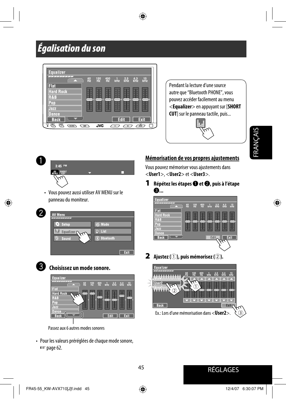 Égalisation du son | JVC KW-ADV790 User Manual | Page 181 / 207