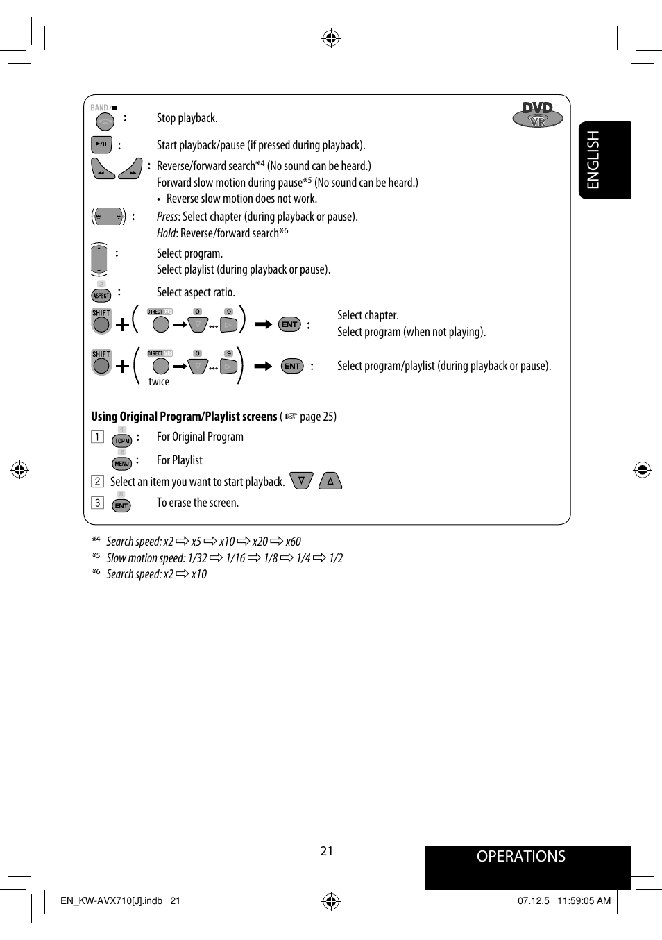 Operations, English | JVC KW-ADV790 User Manual | Page 21 / 207