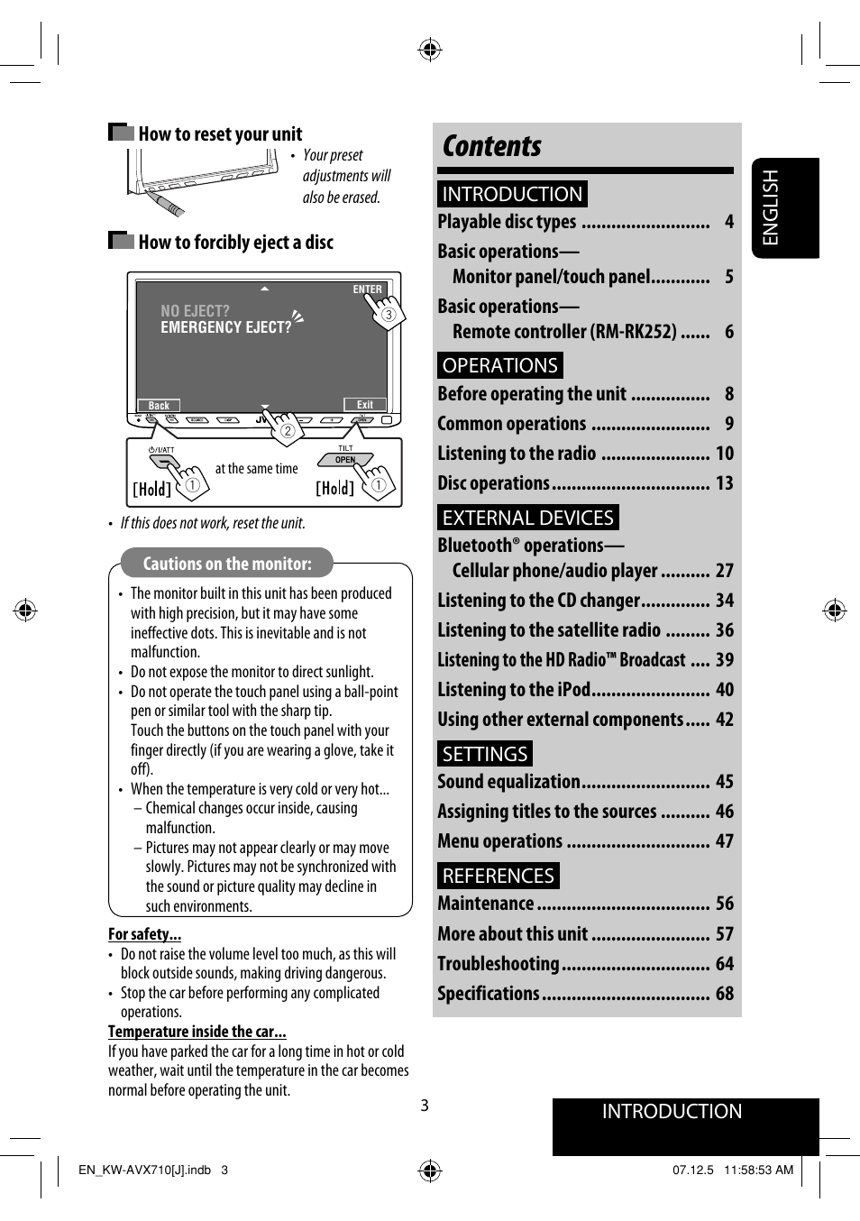 JVC KW-ADV790 User Manual | Page 3 / 207