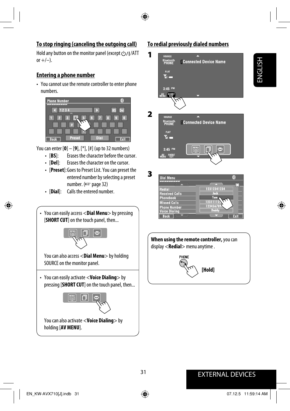 External devices english | JVC KW-ADV790 User Manual | Page 31 / 207