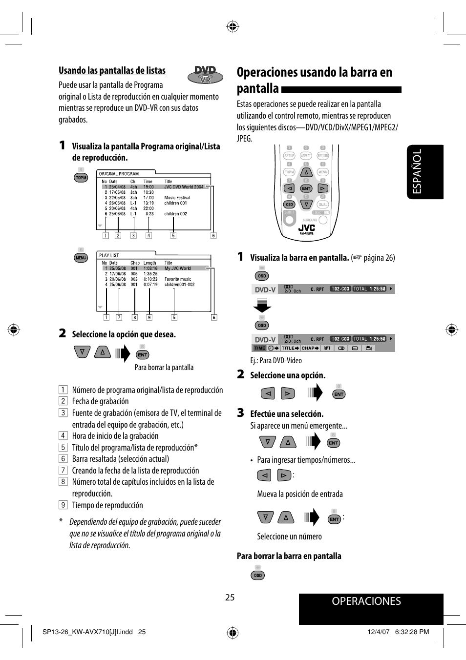 Operaciones usando la barra en pantalla | JVC KW-ADV790 User Manual | Page 93 / 207
