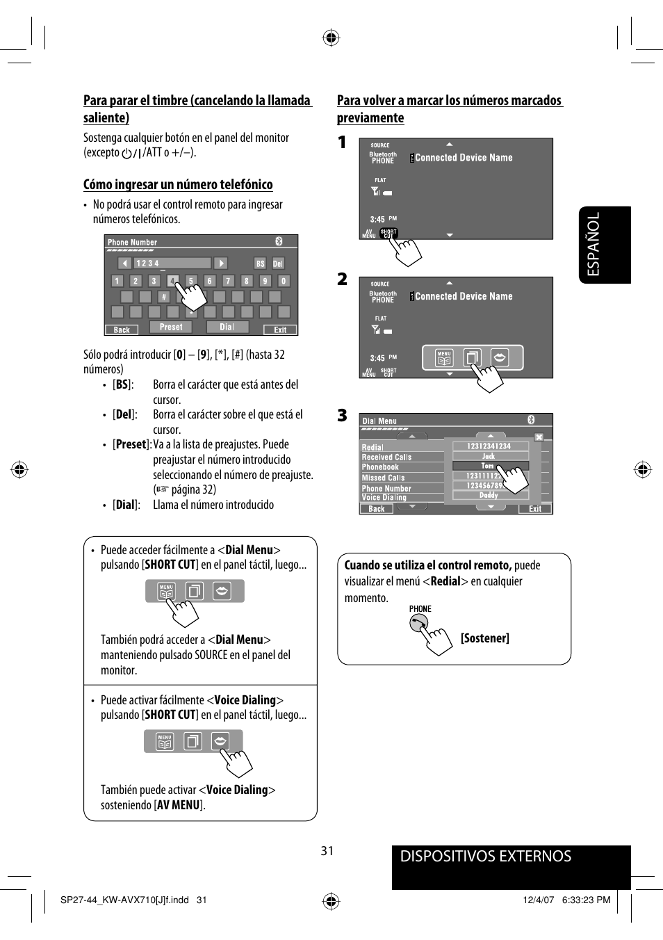 Dispositivos externos español | JVC KW-ADV790 User Manual | Page 99 / 207