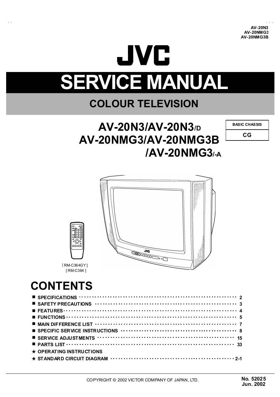 JVC AV-20NMG3  EN User Manual | 32 pages