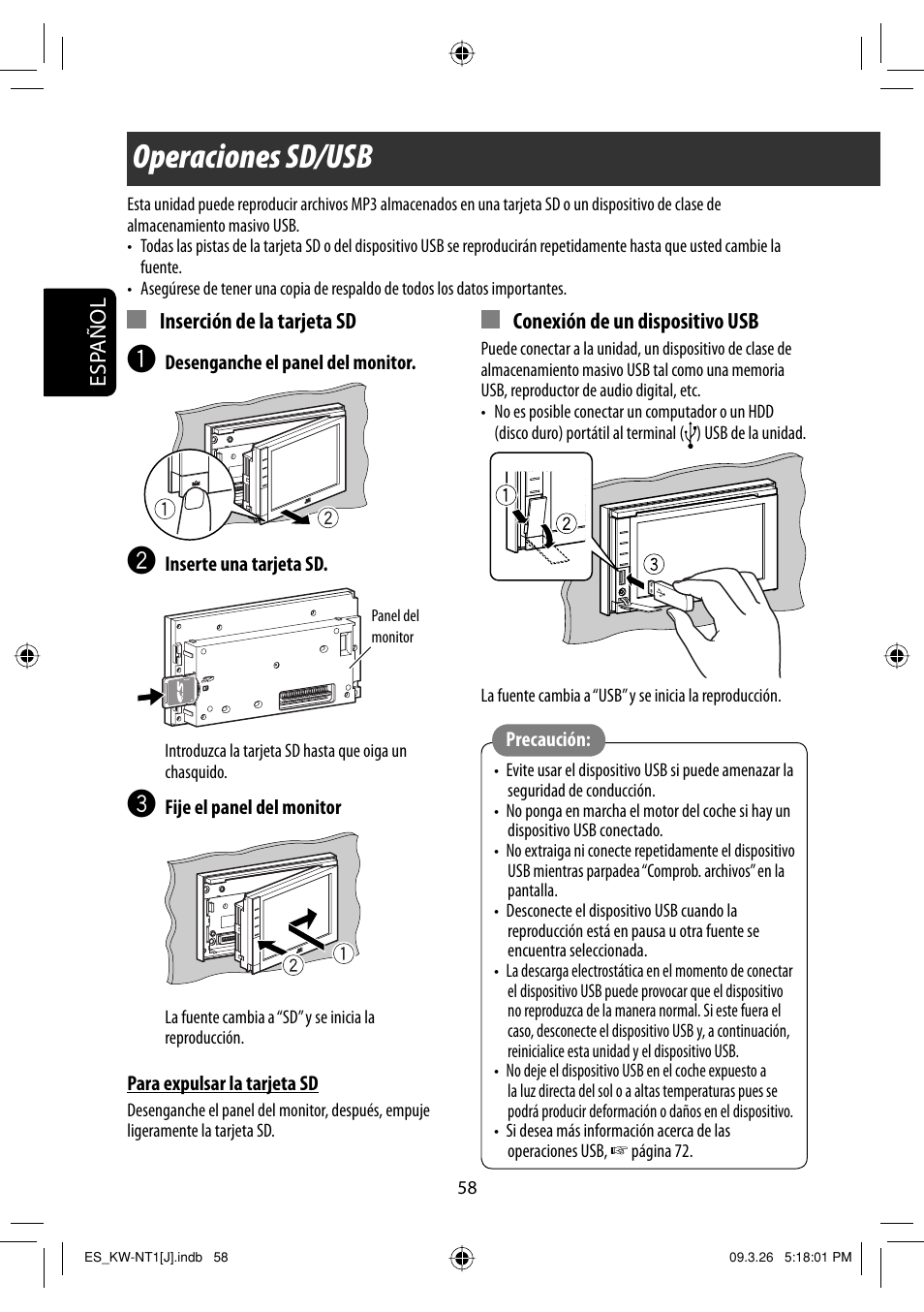 Operaciones sd/usb | JVC KW-NT1 User Manual | Page 156 / 293